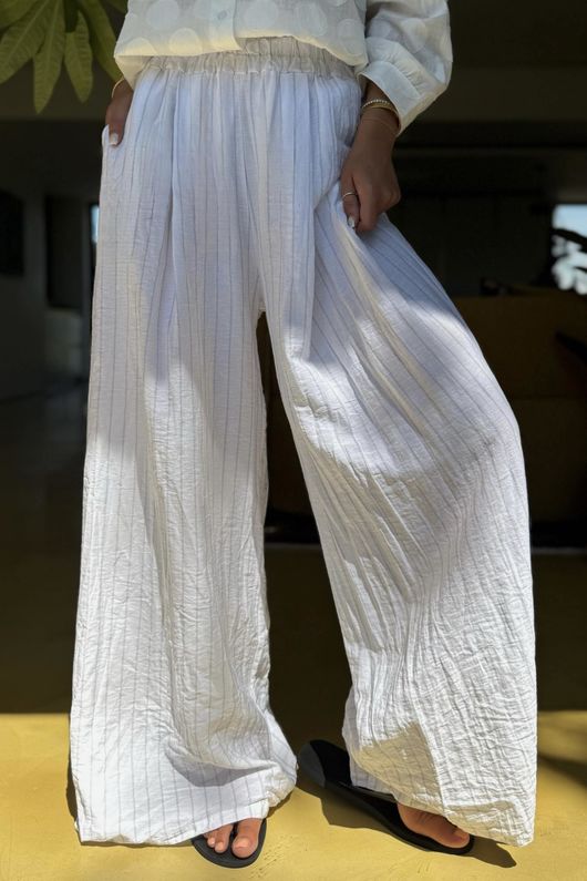 Trinny Pin Stripe Palazzo Pant White /10 =